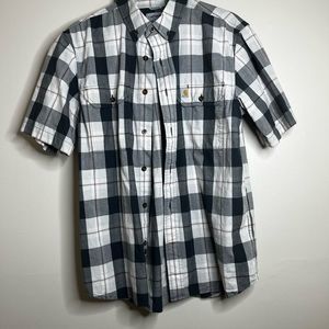 CARHARTT Relaxed Fit Short Sleeve Button Down Shirt Men’s Size Medium Gray